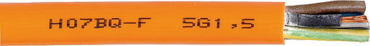 Schwere Gummischlauchleitung H07BQ-F orange 3 G x 1,5 mm Rolle 50 Meter