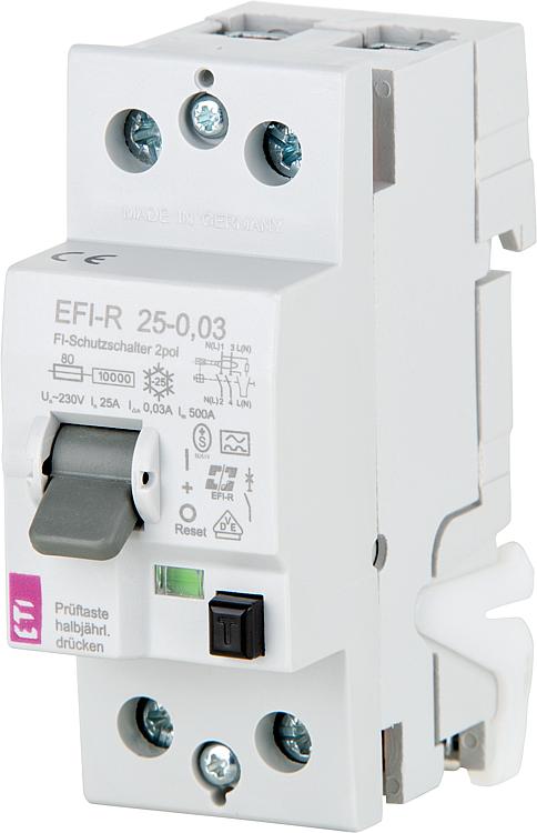 FI-Schalter EFI-R, 4-polig, 63A, 30mA, 10kA, Typ A, unver- zögert