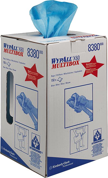 Wypall X60 Wischtücher Multibox hellblau 150 Stk 24,5 x 42 cm