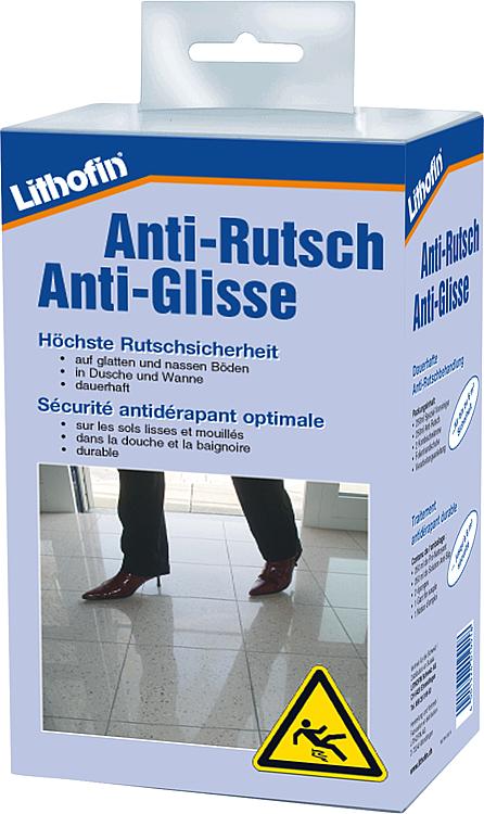 LITHOFIN Anti-Rutsch (5-teilig: Vorreiniger, Antirutschfluid, 2 Schwämme, Handsc