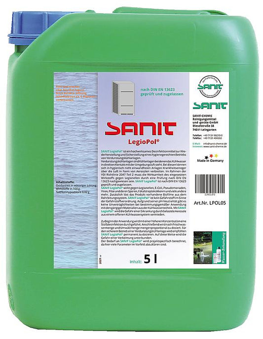 Desinfektionsmittel SANIT LegioPol (für Verdunstungskühlanlagen), 5l Kanister