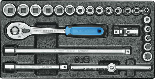 Steckschlüsselsatz GEDORE 24-teilig in ABS-Kunststoff Modul