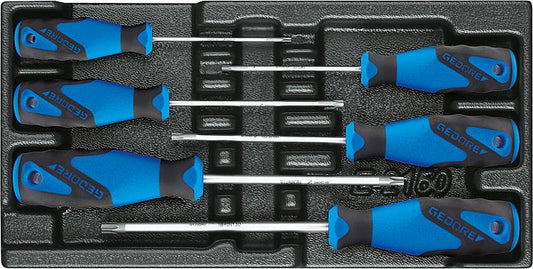 Schraubendrehersatz GEDORE 6-teilig in ABS-Kunststoff Modul Torx mit Bohrung