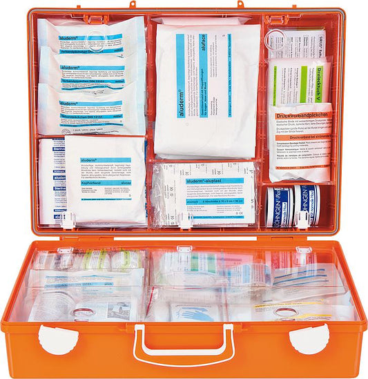Erste-Hilfe-Koffer mit Füllung nach DIN13 169 400x300x150 mm / orange