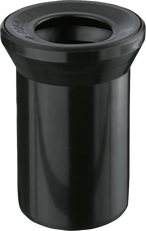 WC-Anschlussstutzen schwarz, mit Dichtung 110/110 mm, gerade