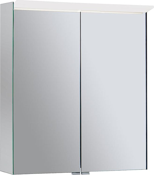 Spiegelschrank Burgbad Suri 1 mit LED-Aufsatzleuchte, 2 Türen, 606x670x200mm