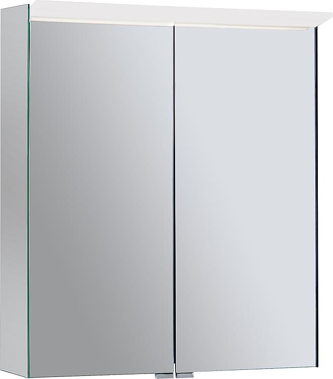 Spiegelschrank Burgbad Suri 1 mit LED-Aufsatzleuchte, 2 Türen, 606x670x200mm