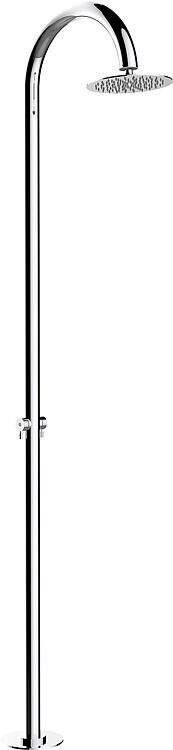 Duschsäule Ekta mit Kopfbrause, Höhe 2285 mm, mit 2x Stoppventil, Edelstahl poli