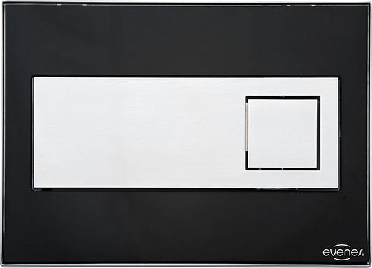 Evenes Betätigungsplatte Emon Glas - schwarz, eckig Betätigung von vorne (UP 189