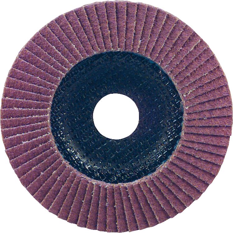 Lamellenschleifteller INOX Spezialkorund Körnung:KK 40 125 mm / Baumwollgewebe