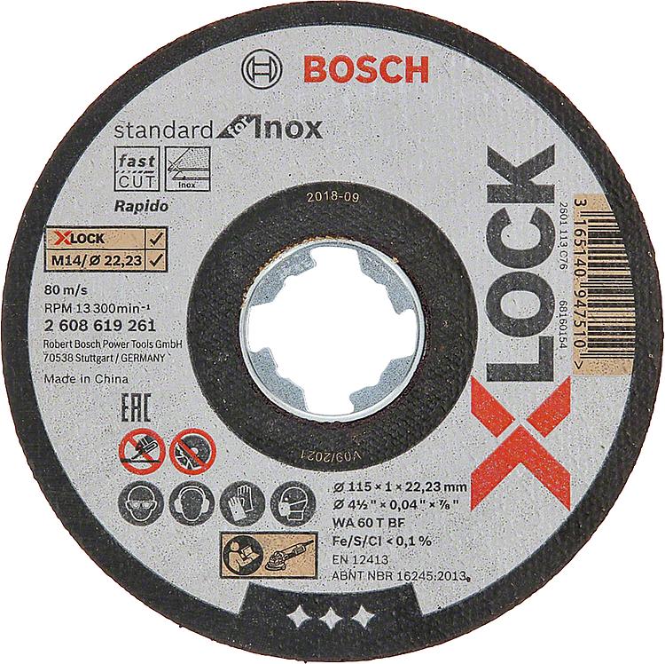 Trennscheibe BOSCH für Edelstahl mit X- Lock Aufnahme 115 x 1,6 mm